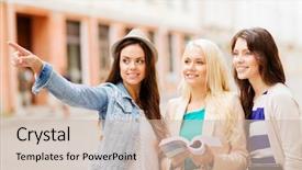  Presentation with tourism - PPT theme with european travel - holidays and tourism concept background and a soft green colored foreground