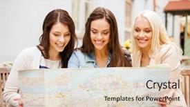  Presentation with city map - PPT theme consisting of european travel - holidays and tourism concept background and a lemonade colored foreground