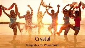  Presentation with people enjoying - Beautiful PPT layouts featuring maintain food - fried shrimp with deep fried backdrop and a lemonade colored foreground