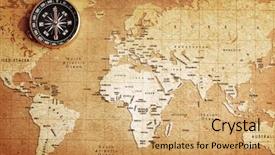  Presentation with treasure map - PPT theme with travel - old brass compass background and a coral colored foreground