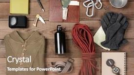  Presentation with canteen - Cool new PPT theme with bomb - urban legend - abandoned mining backdrop and a dark gray colored foreground