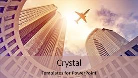  Presentation with plane - Beautiful presentation theme featuring fruit body of a rayed earthstar geastrum quadrifidum a mushroom of the geastrum genus backdrop and a tawny brown colored foreground