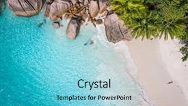  Presentation with palm beach - Amazing slides having travel - tropical beach with sea backdrop and a light blue colored foreground