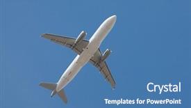  Presentation with airplane night sky - Colorful presentation design enhanced with flying away to the blue backdrop and a teal colored foreground