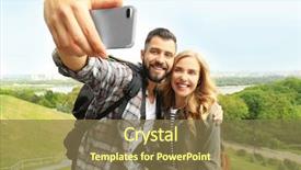  Presentation with cross desert tourists in safari - Amazing presentation theme having joy world - happy young tourists taking selfie backdrop and a violet colored foreground