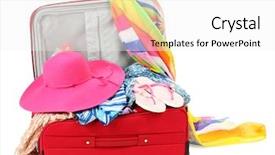  Presentation with suitcase - Cool new presentation with color fee - suitcase with summer clothes backdrop and a white colored foreground