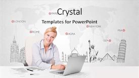  Presentation with world map - Presentation consisting of home insurance claim form document background and a light gray colored foreground.