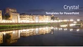  Presentation with tuscany - Amazing PPT theme having travel-amazing-italy-series-ponte backdrop and a ocean colored foreground