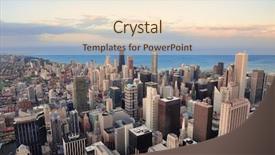  Presentation with city chicago - Cool new presentation theme with travel america - chicago downtown aerial panorama view backdrop and a lemonade colored foreground