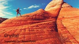  Presentation with utah - Beautiful slide set featuring travel america - hike in utah mountains backdrop and a red colored foreground