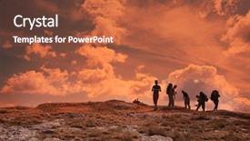  Presentation with hiking - Cool new theme with travel america - hiking in mountains backdrop and a  colored foreground