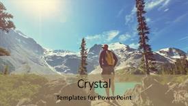  Presentation with hiking - Presentation design consisting of travel america - hiking man in the mountains background and a coral colored foreground