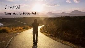  Presentation with adventure - Slides consisting of travel-and-adventure-concept-road background and a lemonade colored foreground