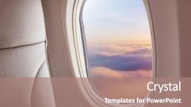  Presentation with interior - PPT theme with travel and air transportation background and a coral colored foreground