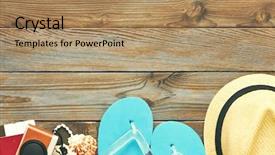  Presentation with flat - Amazing slides having travel and beach items flat backdrop and a coral colored foreground