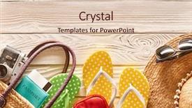  Presentation with still life crucifixion table - Presentation enhanced with travel and beach items still background and a lemonade colored foreground