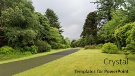  Presentation with ireland - Slide set featuring travel and countryside concept - asphalt road at connemara in ireland background and a gold colored foreground
