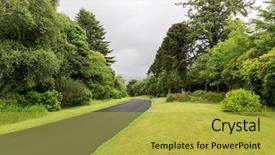  Presentation with ireland - Slides featuring travel and countryside concept - asphalt road at connemara in ireland background and a yellow colored foreground