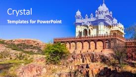  Presentation with rajastan - PPT theme consisting of travel-and-landmarks-of-rajastan background and a cobalt blue colored foreground