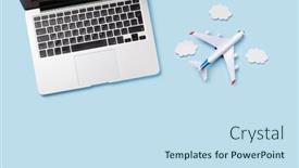  Presentation with online travel - Theme consisting of travel-and-online-booking-concept background and a sky blue colored foreground