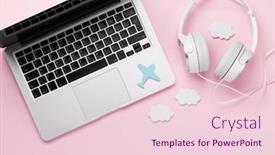  Presentation with online travel - Presentation theme having travel-and-online-booking-concept background and a lemonade colored foreground