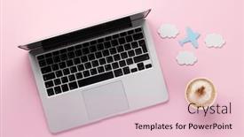  Presentation with online travel - Presentation design enhanced with travel-and-online-booking-concept background and a lemonade colored foreground