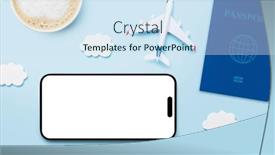  Presentation with online travel - PPT layouts having travel-and-online-booking-concept background and a sky blue colored foreground