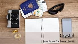  Presentation with tourism business - Audience pleasing PPT theme consisting of travel and tourism concept air backdrop and a coral colored foreground