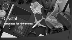  Presentation with travel - Presentation design having travel-and-tourist-concept-vacation background and a dark gray colored foreground