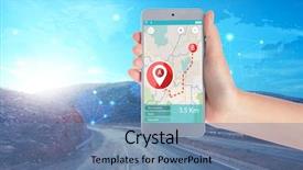  Presentation with travel app - Slides consisting of travel apps concept woman using background and a teal colored foreground