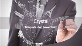  Presentation with japan drawing - Cool new slides with travel around the world japan backdrop and a gray colored foreground