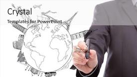  Presentation with japan drawing - Amazing PPT layouts having travel around the world japan backdrop and a white colored foreground