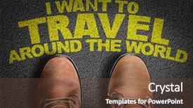  Presentation with travel globe - Theme with travel around the world background and a tawny brown colored foreground