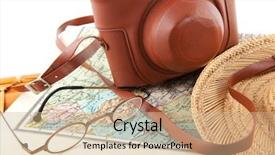  Presentation with world travel - Presentation theme having travel around the world background and a  colored foreground