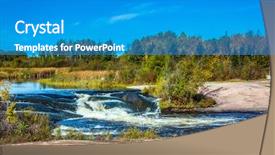  Presentation with water park - Cool new PPT theme with travel around the world backdrop and a teal colored foreground