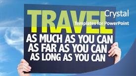  Presentation with time travel - Beautiful PPT theme featuring travel as much far long backdrop and a teal colored foreground