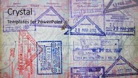  Presentation with passport travel - Slide deck with travel asia passport stams background and a light blue colored foreground