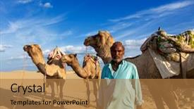  Presentation with rajasthan - PPT theme consisting of travel background - indian man camel background and a coral colored foreground