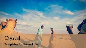  Presentation with vintage retro - Audience pleasing slide set consisting of travel background - two indian camel backdrop and a coral colored foreground