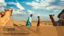  Presentation with rajasthan - Audience pleasing presentation consisting of travel background - two indian camel backdrop and a gold colored foreground