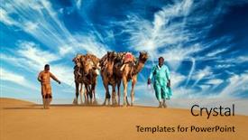  Presentation with rajasthan - Colorful PPT theme enhanced with travel background - two indian camel backdrop and a gold colored foreground