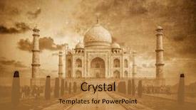  Presentation with taj mahal - PPT theme consisting of travel background agra uttar pradesh background and a gold colored foreground