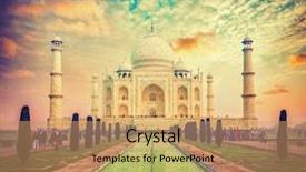  Presentation with taj mahal - Beautiful PPT theme featuring travel background agra uttar pradesh backdrop and a coral colored foreground