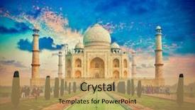  Presentation with taj mahal - PPT layouts having travel background agra uttar pradesh background and a yellow colored foreground