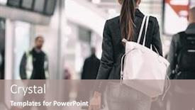  Presentation with airport lounge - Cool new theme with travel-background-airport-terminal-passengers backdrop and a gray colored foreground