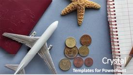  Presentation with airplane baby concept - Beautiful presentation design featuring travel background concept with airplane backdrop and a gray colored foreground