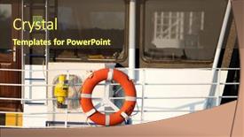  Presentation with greek islands - Amazing presentation theme having travel-background-with-life-buoy backdrop and a tawny brown colored foreground