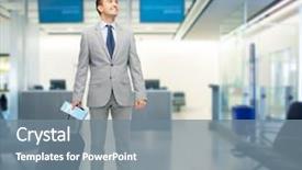  Presentation with luggage - Presentation theme featuring travel bag and air ticket background and a gray colored foreground