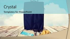  Presentation with personal - PPT layouts consisting of travel bag and personal stuff for vacation background and a light blue colored foreground
