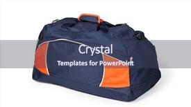  Presentation with bag - Cool new theme with travel bag on a white backdrop and a ocean colored foreground